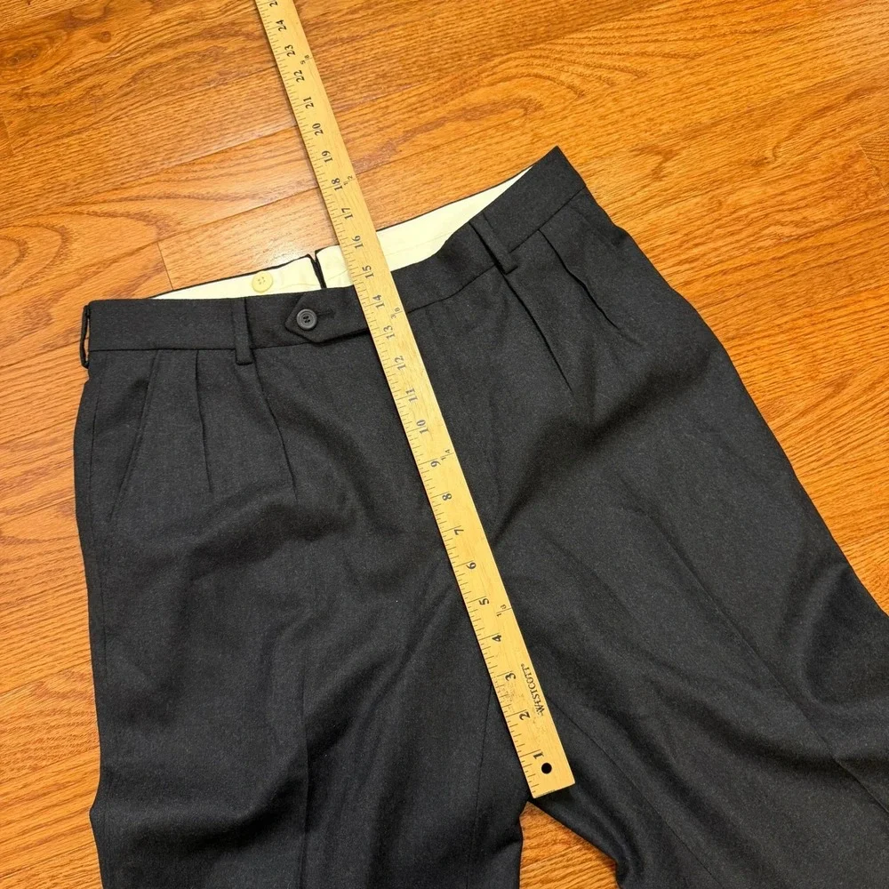 Paul Stuart Dress Pants Fits Mens 30x30 Gray Super 120s Wool Pleated Cuffed